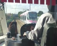 Nearly the driver's view of the Midland Metro.<br><br>[John Yellowlees 18/09/2016]