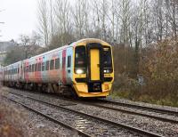 First Great Western 158798 near Bradford-on-Avon at 1337 hours on 10 December 2016 with a Portsmouth Harbour - Cardiff Central service.<br><br>[Peter Todd 10/12/2016]