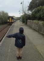 A young passenger asks the 09.38 to Newquay to stop at Roche on 12th April.<br><br>[Ken Strachan 12/04/2017]