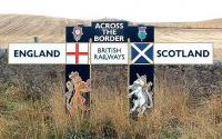 The Border sign at Lamberton. View looking  south-west ... obviously.<br><br>[Ewan Crawford //]