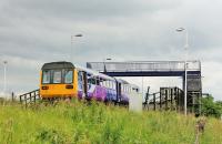 Northern Pacer 142094, working from Saltburn to Bishop Auckland, runs through Teesside Airport (without stopping of course) on 24th June. In 2017 the only trains scheduled to call are the (Sundays only) 1116 to Hartlepool and the 1236 to Darlington. <br><br>[Mark Bartlett 24/06/2017]