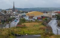 The approach to the original Ayr station, seen from the north. Much of the site is built over and has new roads, as seen in the background. The original Ayr Shed was distant, on the right.<br><br>[Ewan Crawford 07/09/2017]