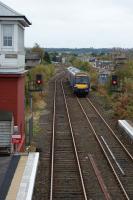 A Class 170 DMU heading to Inverness arrives at Dyce on 19 October 2012.<br><br>[John McIntyre 19/10/2012]