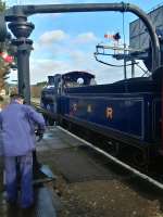 Taking on water at Boat of Garten at the north end on the member's special.<br><br>[Alan Cormack 05/11/2017]