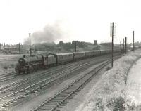 Jubilee 45710 <I>Irresistible</I> of Newton Heath shed takes a Saturday Manchester - Glasgow train north away from the Dumfries stop on 15 July 1961. <br><br>[G H Robin collection by courtesy of the Mitchell Library, Glasgow 15/07/1961]