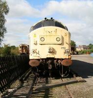 Scene on the Eden Valley Railway at Warcop on 25 September 2010. 37250 (formerly D6950), withdrawn from Eastfield at the end of 2007, stands in the sidings. (The locomotive was in 'Transrail' livery at this time.) <br><br>[John Furnevel 25/09/2010]