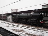 70013 <I>Oliver Cromwell</I>, newly arrived in York on 3rd March 2018 with a rail tour from Ealing Broadway, its last before withdrawal for overhaul. The <I>Yorkshireman</I> excursion ran via Bedford and Corby.<br>
<br>
<br><br>[Duncan Ross 03/03/2018]