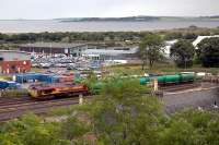 Oil train about to depart from Millburn Yard, Inverness, for Lairg.<br><br>[Ewan Crawford //]