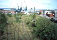 The approach to the King George V Dock from Shieldhall Yard.<br><br>[Ewan Crawford //1987]
