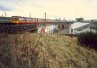 Yorkhill looking west. Here there was a station, a shed, lines to Kelvinhaugh goods (high level) and a line down to the Queens Dock. Access by kind permission of British Rail.<br><br>[Ewan Crawford //1988]