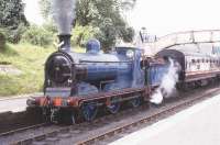Caledonian Railway 0-6-0 No 828 about to leave Boat of Garten for Aviemore.<br><br>[John Gray //]