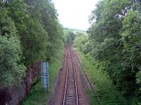 Looking west at Crianlarich Lower Junction. WHR line to left and Callander route to right. Both lines once approached this point as double tracks.<br><br>[Ewan Crawford 01/07/2006]