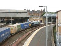 Grangemouth - Aberdeen WHM containers passing through Perth station in June 2006.<br><br>[John Furnevel 15/06/2006]